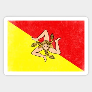 Siciliy / Vintage Look Flag Design Sticker